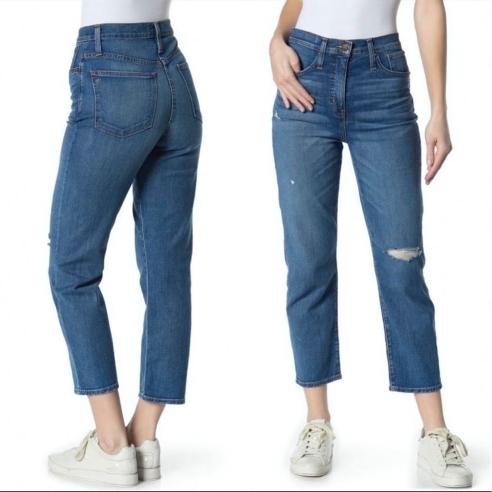 Madewell Classic Medium Wash Relaxed Women’s Straight Crop Jeans Sz 31